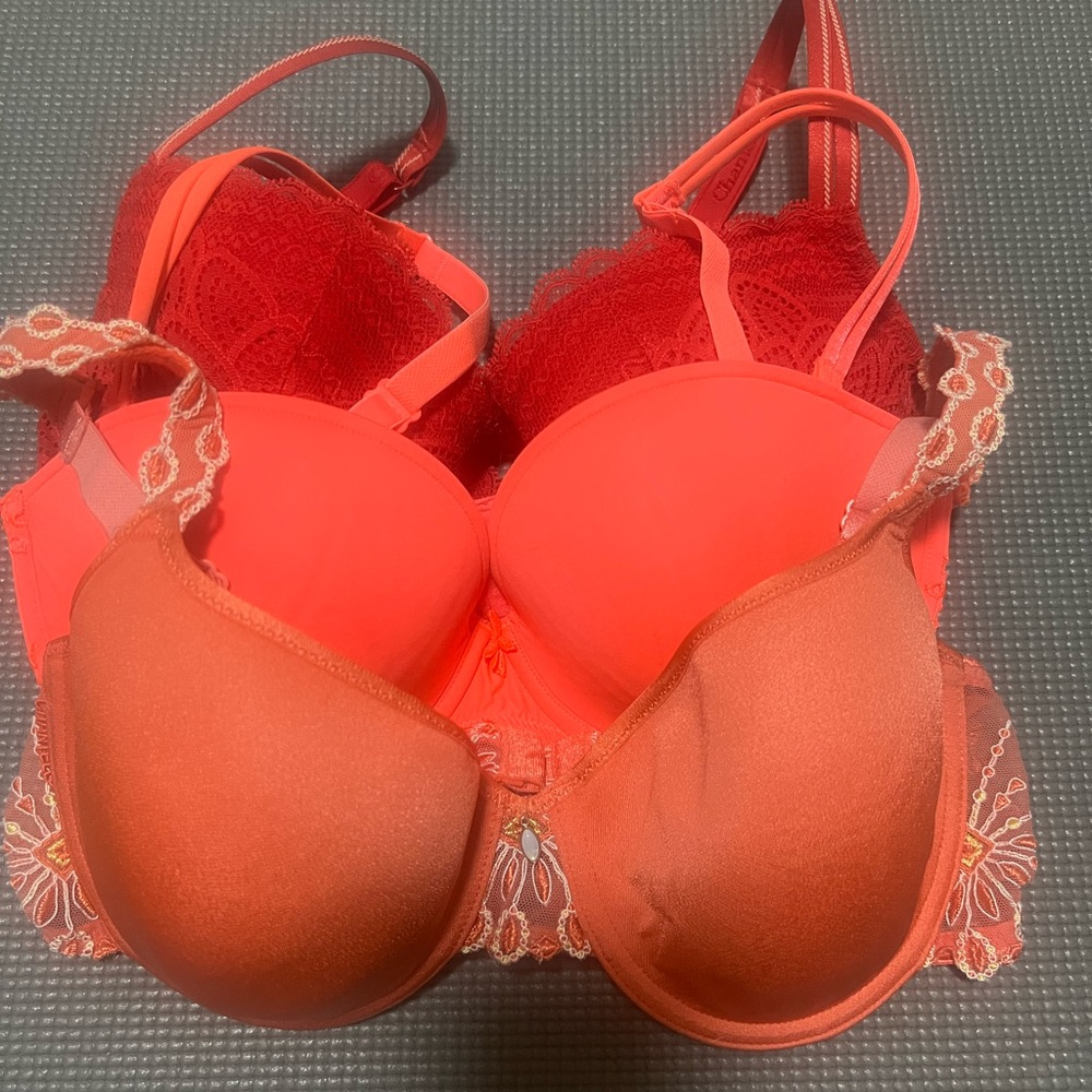 CHANTELLE (2),MARIE JO L”AVENTURE (1) Elegant Red /Orange /Lace Bras